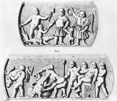 Triomf van Gnosis, kopie van gnostische kistjes, gegraveerd door Thierry freres door Julien Leopold Boilly